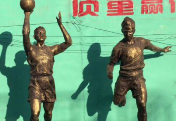 大同广场铜雕打篮球小品人物雕塑