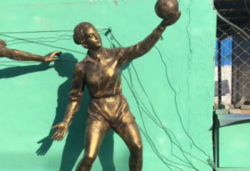 大同中领雕塑：学生运动的赞美——精美铜雕学生人物排球雕塑