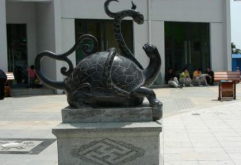 大同龟蛇铜雕-为城市广场增添神话动物雕塑美景