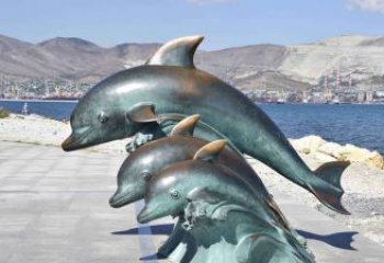 大同铜雕海豚母子，精美细腻，打造浪漫海洋