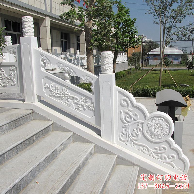 大同精美定制,汉白玉大理石栏板雕塑