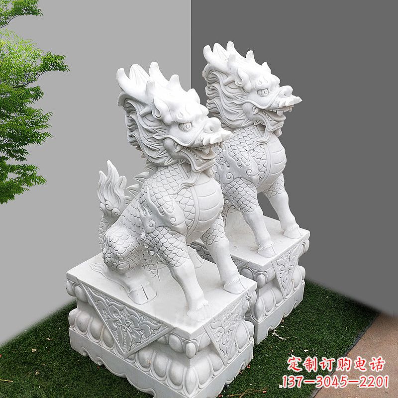 大同品质出众的汉白玉麒麟大门石雕塑