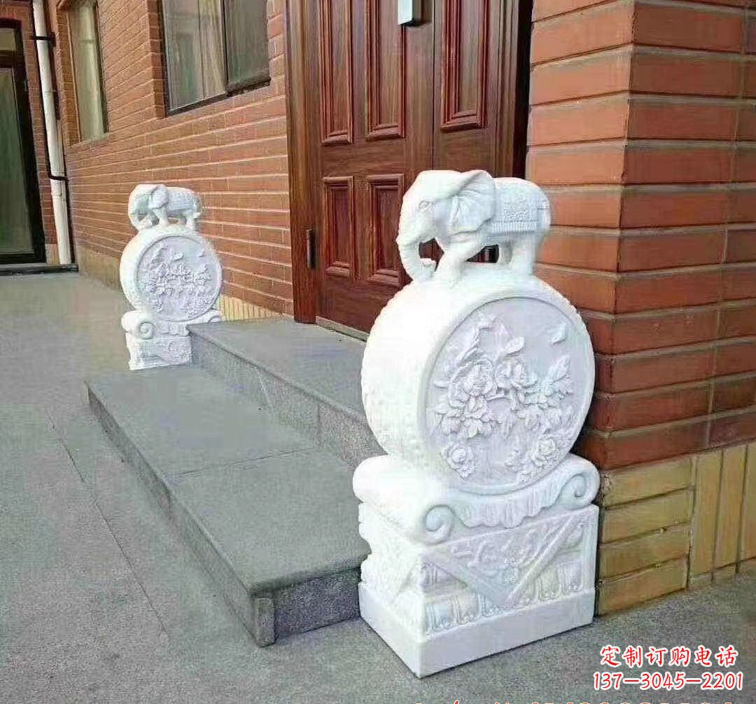 大同汉白玉大象雕塑,令家庭美景更加完美