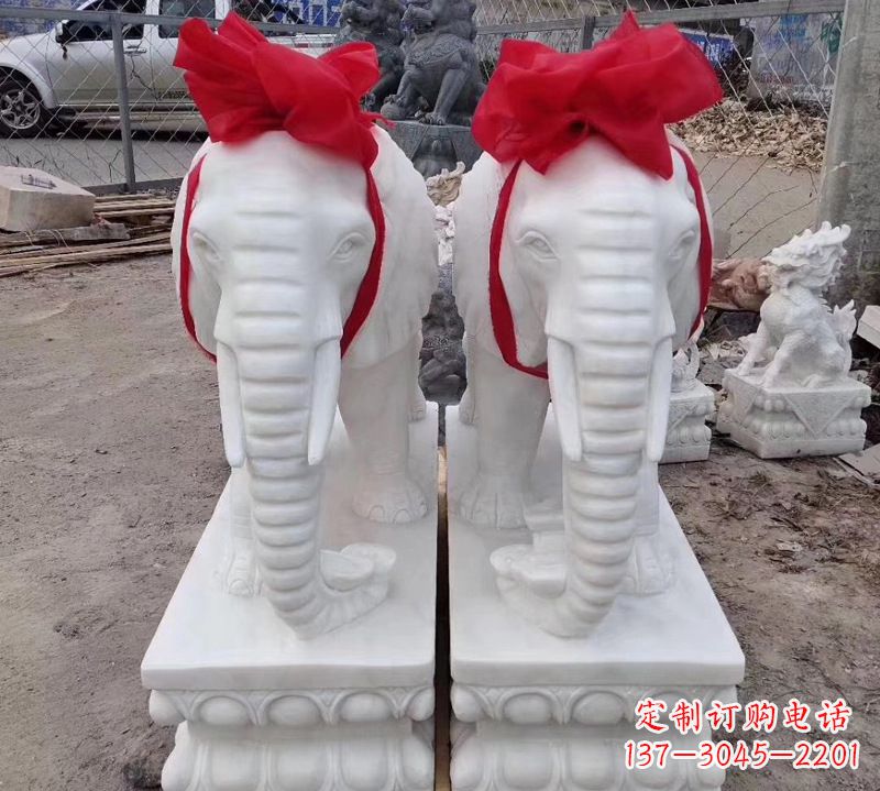 大同汉白玉大象石雕