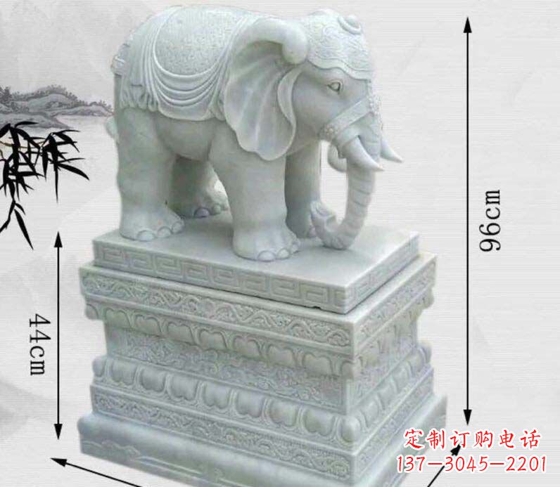 大同汉白玉大象门口镇宅石雕