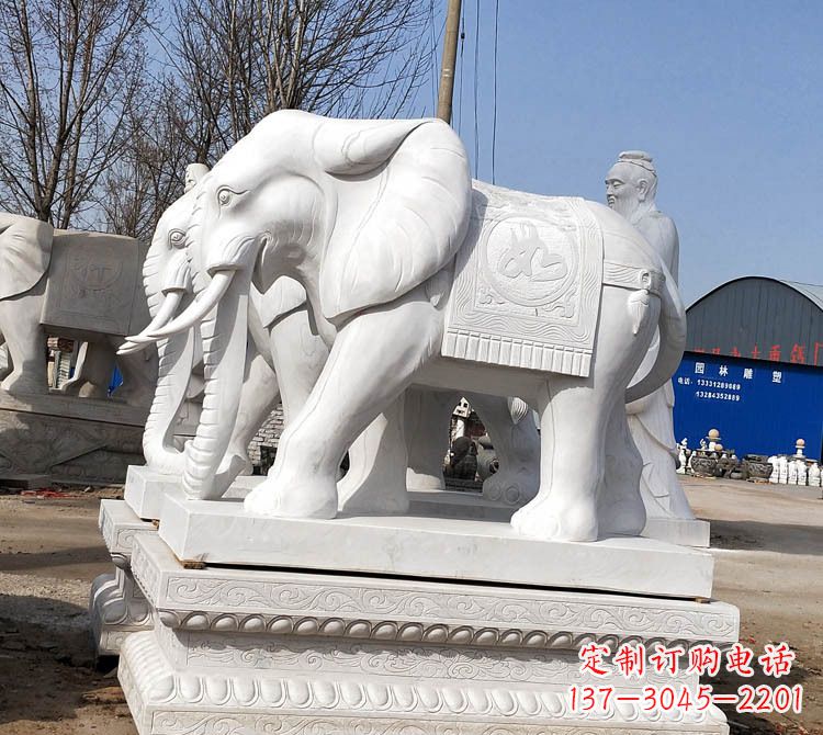 大同浪漫汉白玉大象石雕塑