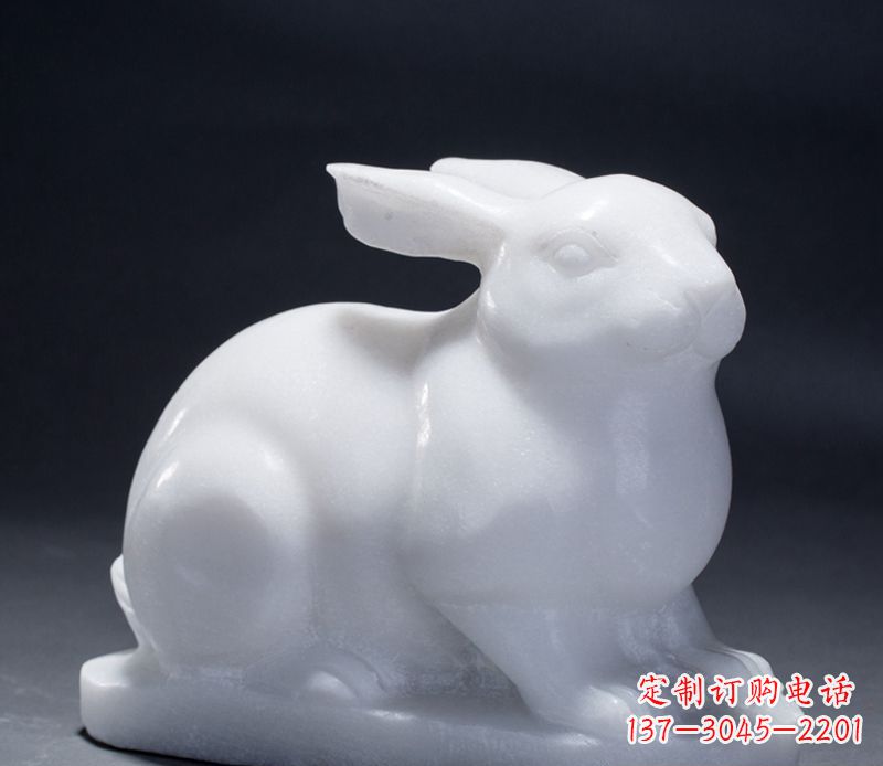 大同精致汉白玉兔子雕塑
