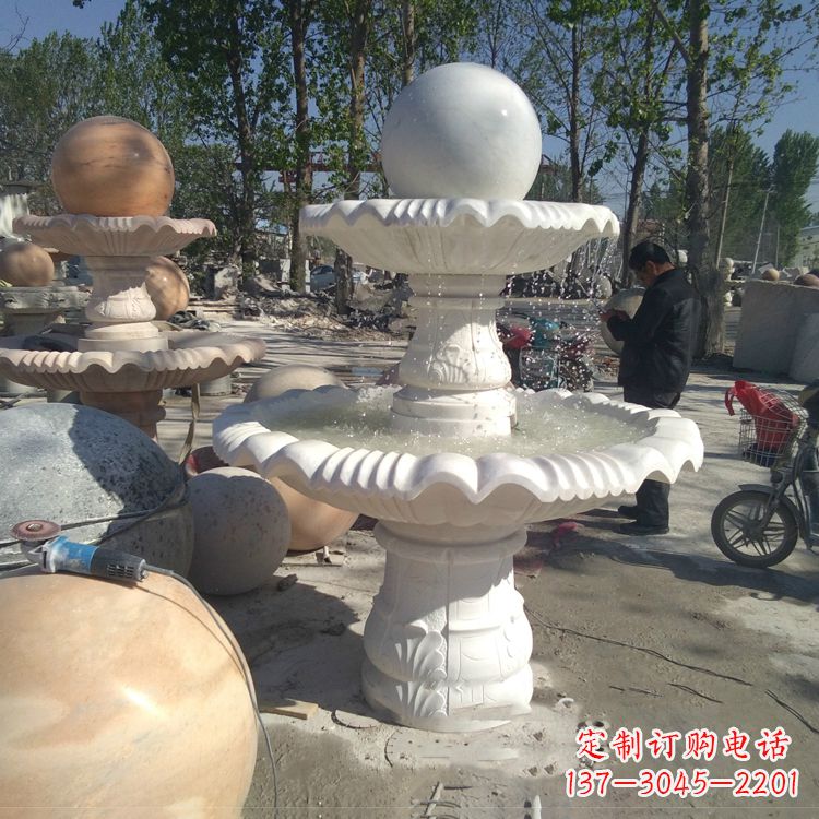 大同汉白玉风水球