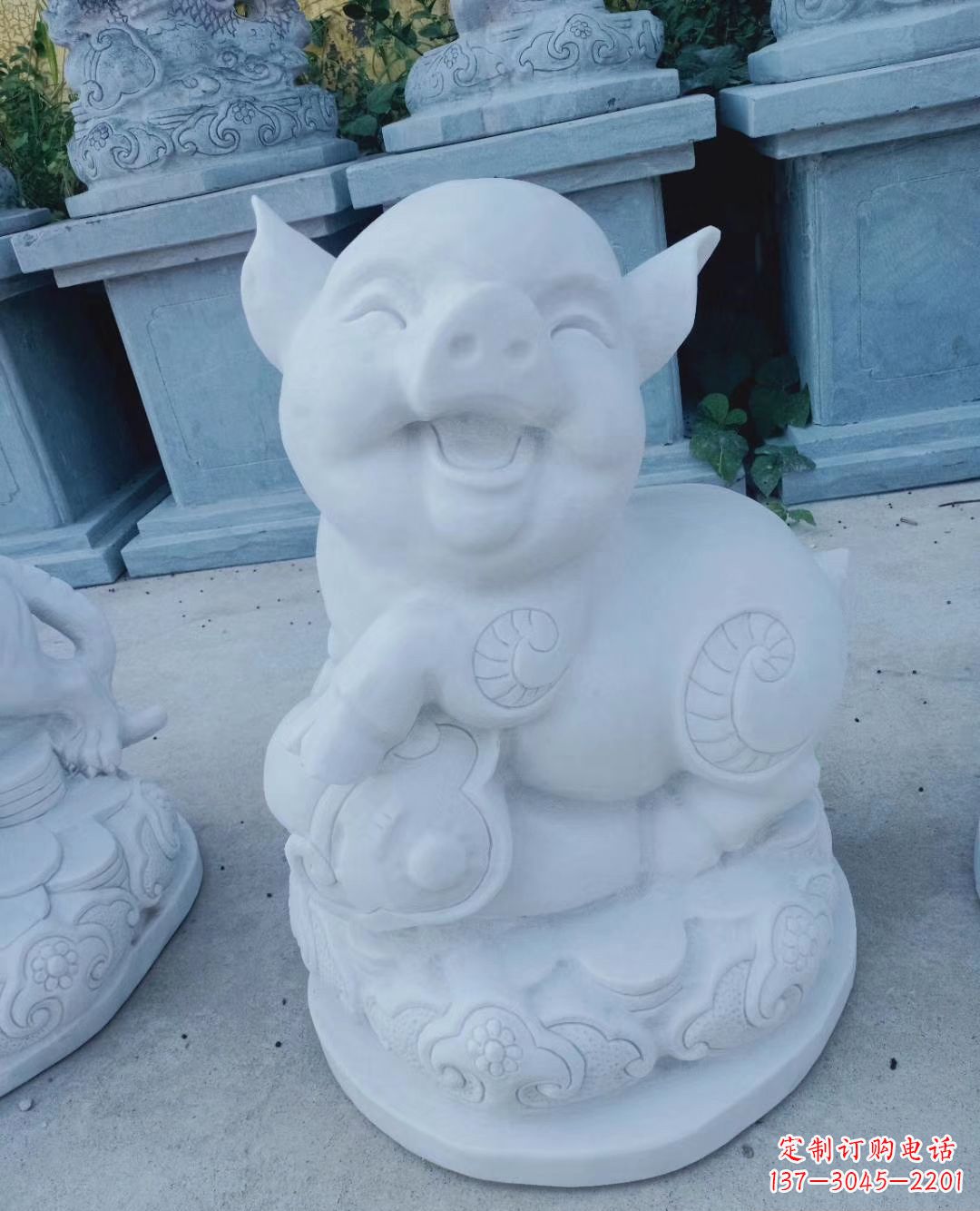 大同领雕塑--汉白玉公园动物十二生肖石雕