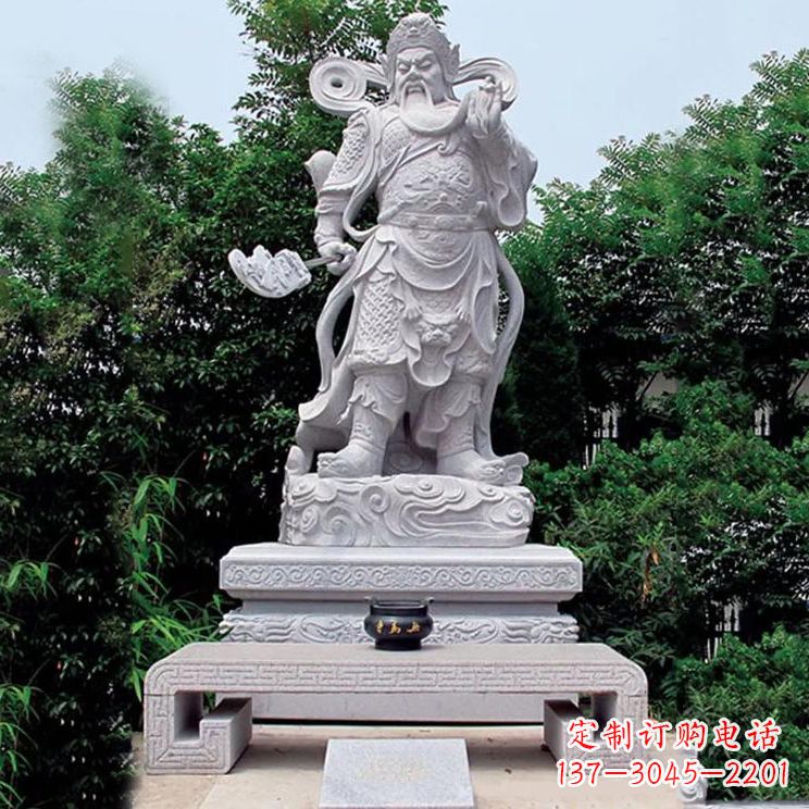 大同汉白玉关公雕塑,融入神秘历史色彩