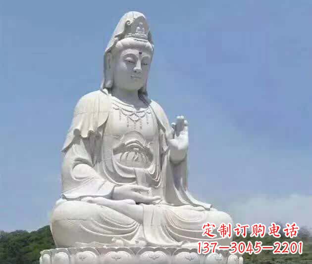 大同精致汉白玉观音雕塑