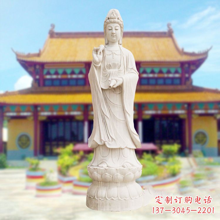 大同精美观音石雕,给你灵动的祝福