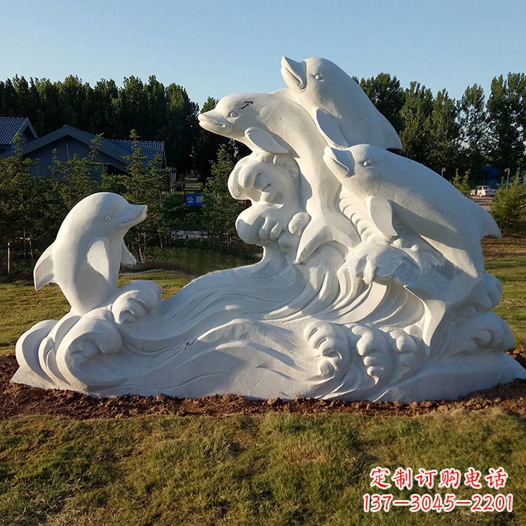 大同汉白玉海豚雕塑,给您的公园另一种美
