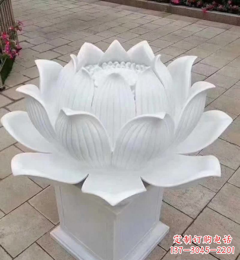 大同汉白玉荷花雕塑,把温暖带入家中