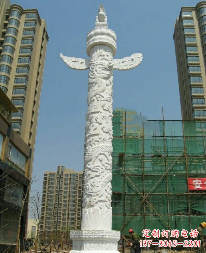 大同汉白玉华表雕塑,精致美观、质量一流