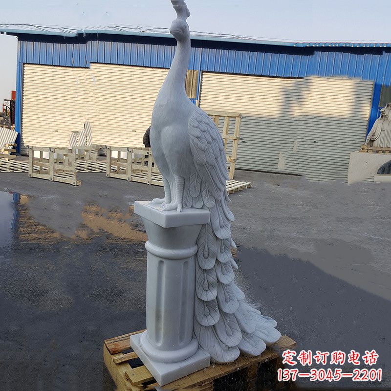 大同汉白玉孔雀雕塑，传承艺术精髓