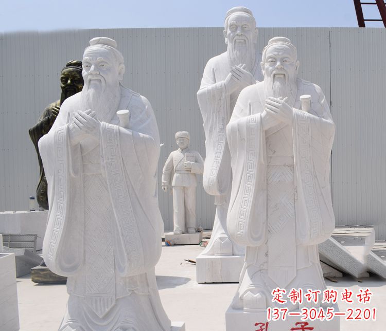 大同汉白玉孔子石雕——传承古代文明,流传着智慧