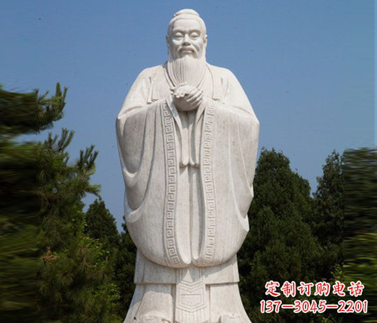 大同领雕塑:汉白玉孔子雕塑