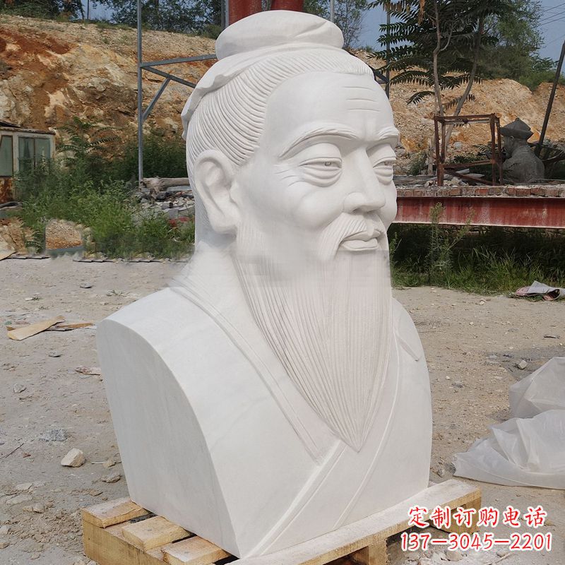 大同中领雕塑,高级工艺汉白玉孔子胸像