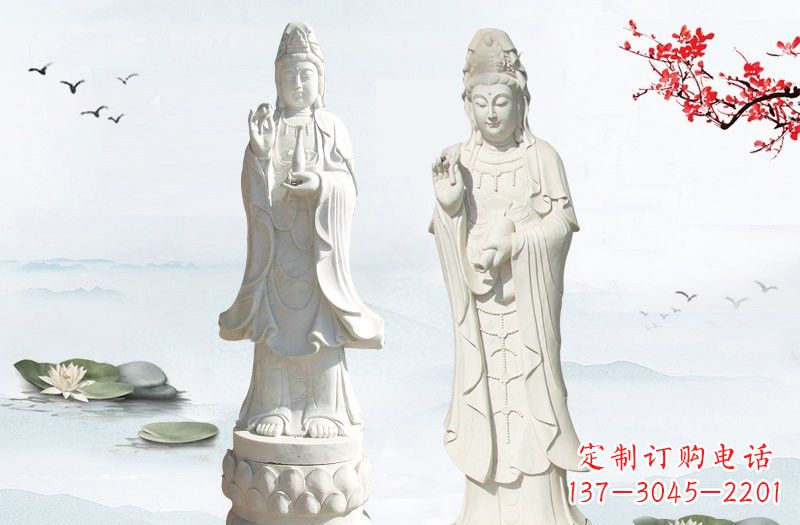 大同象征慈悲的观音石雕