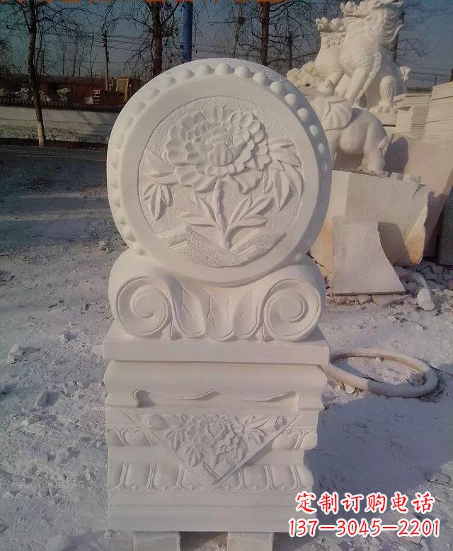 大同汉白玉门墩雕塑是一种特殊的雕塑艺术品，雕…
