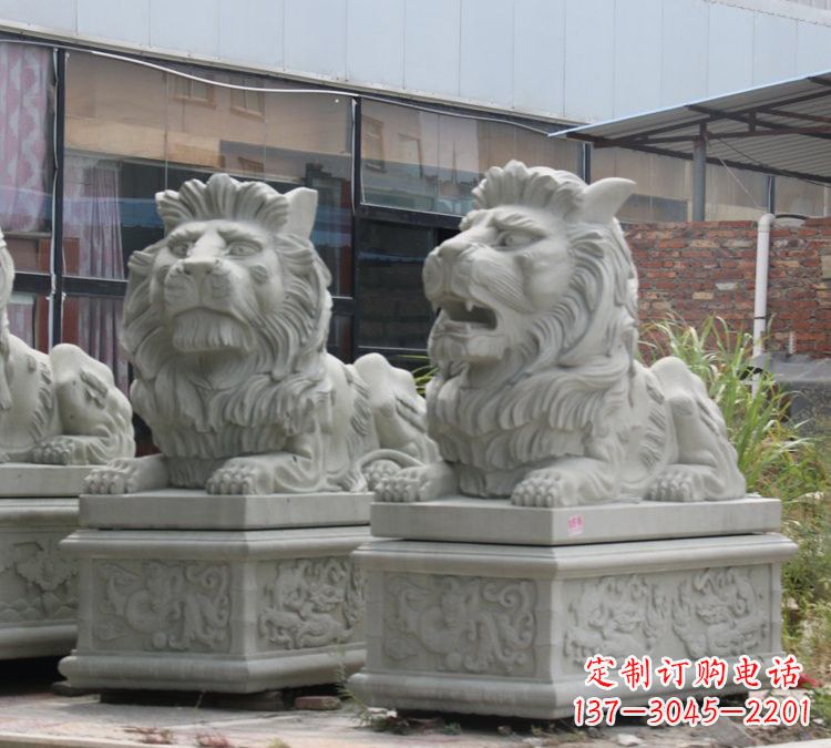 大同汉白玉欧式狮子石雕