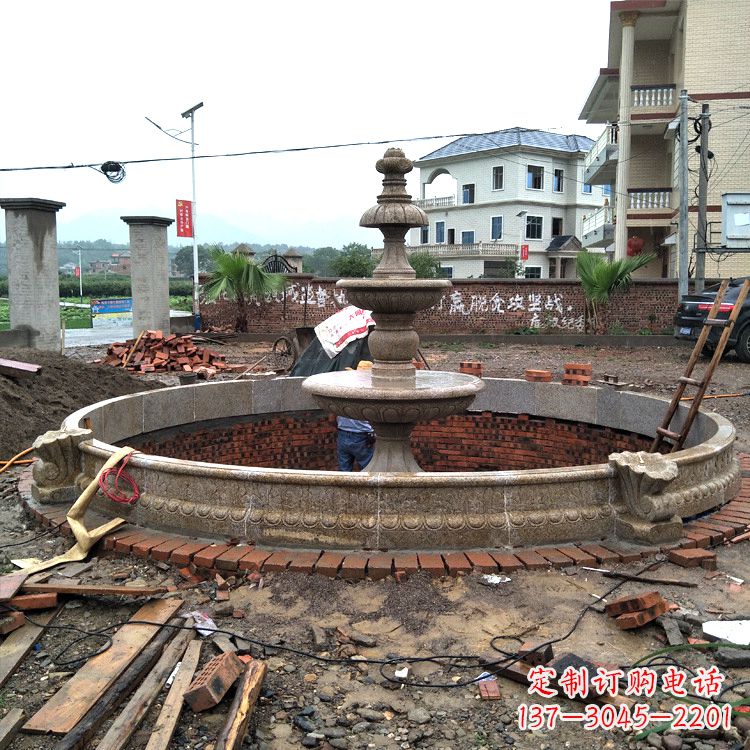 大同汉白玉水景雕塑是由中领雕塑定制的精美水景…