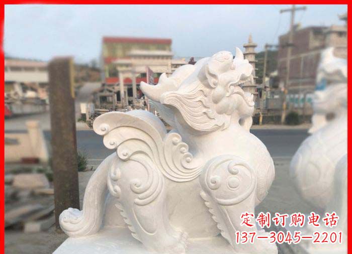 大同汉白玉貔貅门口招财石雕