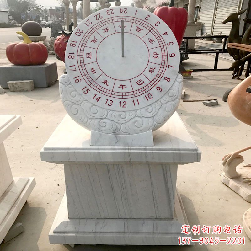 大同精美汉白玉日晷石雕,给您带来精致的收藏价值