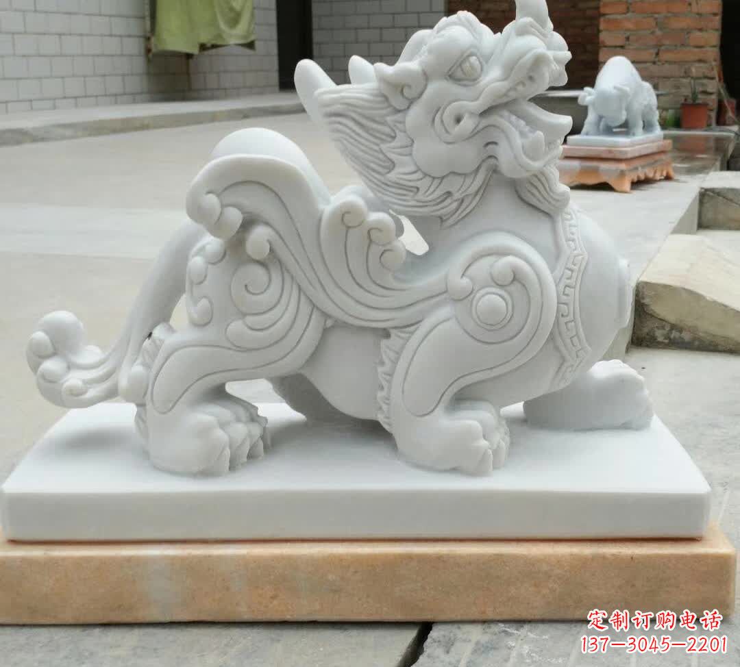 大同精美汉白玉貔貅雕塑
