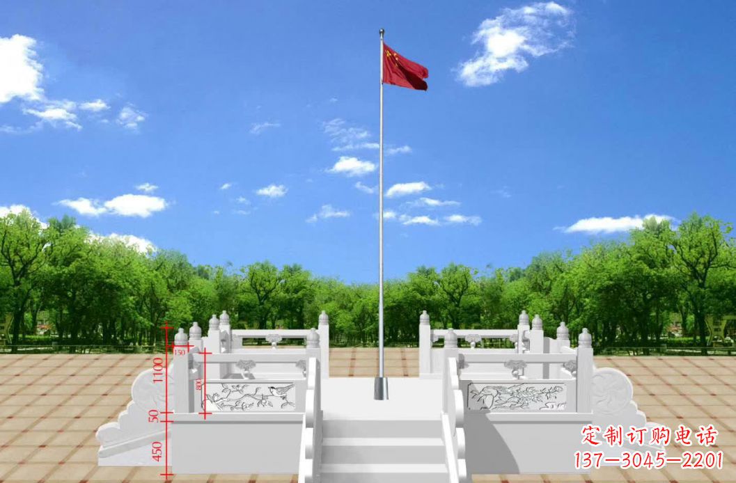 大同汉白玉升旗台雕塑12