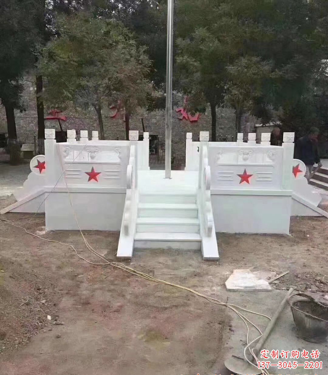 大同汉白玉升旗台石雕