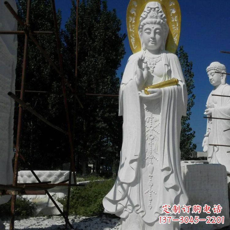 大同汉白玉石雕佛像石头观音