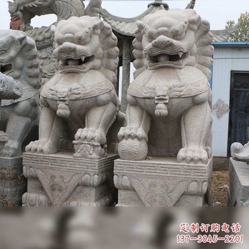 大同精美雕刻,汉白玉天安门石狮子