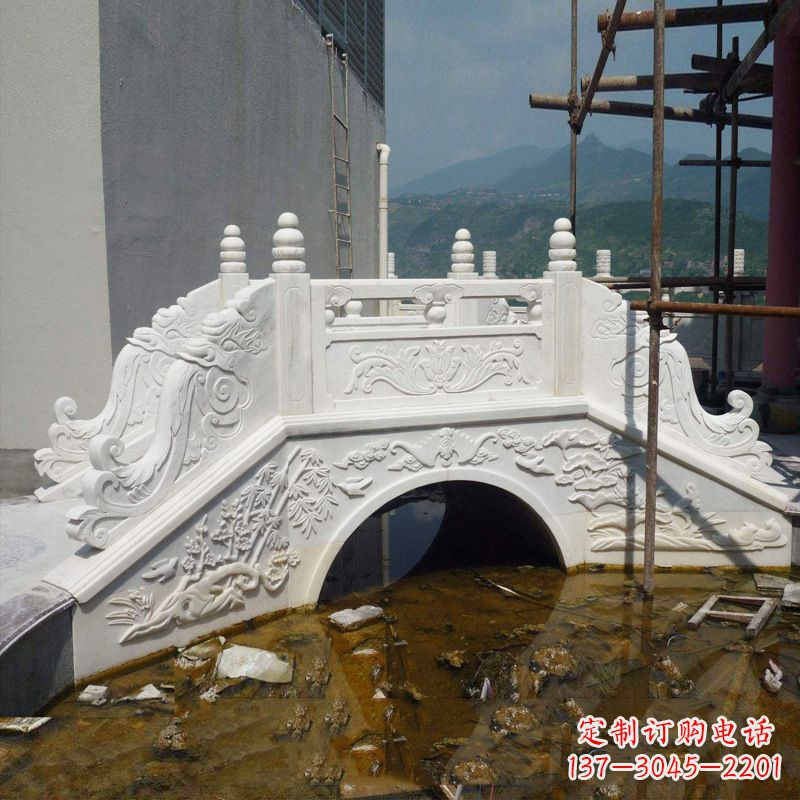 大同汉白玉庭院装饰石桥雕塑