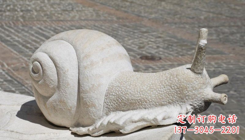 大同汉白玉蜗牛动物石雕