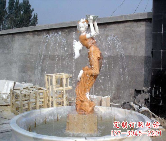 大同汉白玉西方人物公园石雕喷泉