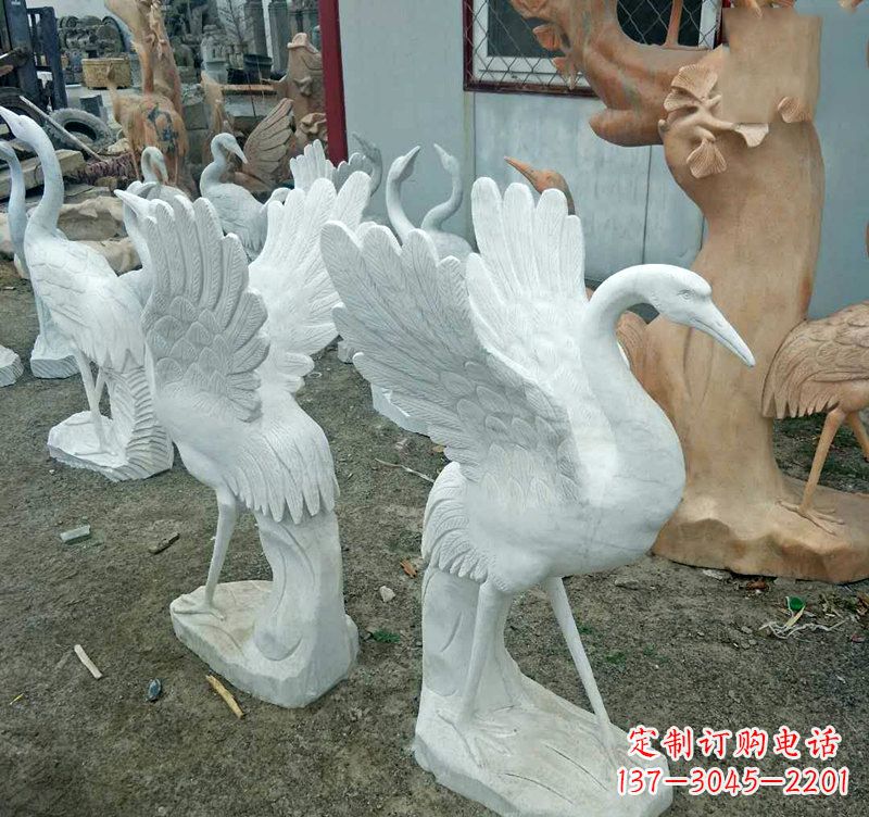 大同装点家园的仙鹤石雕