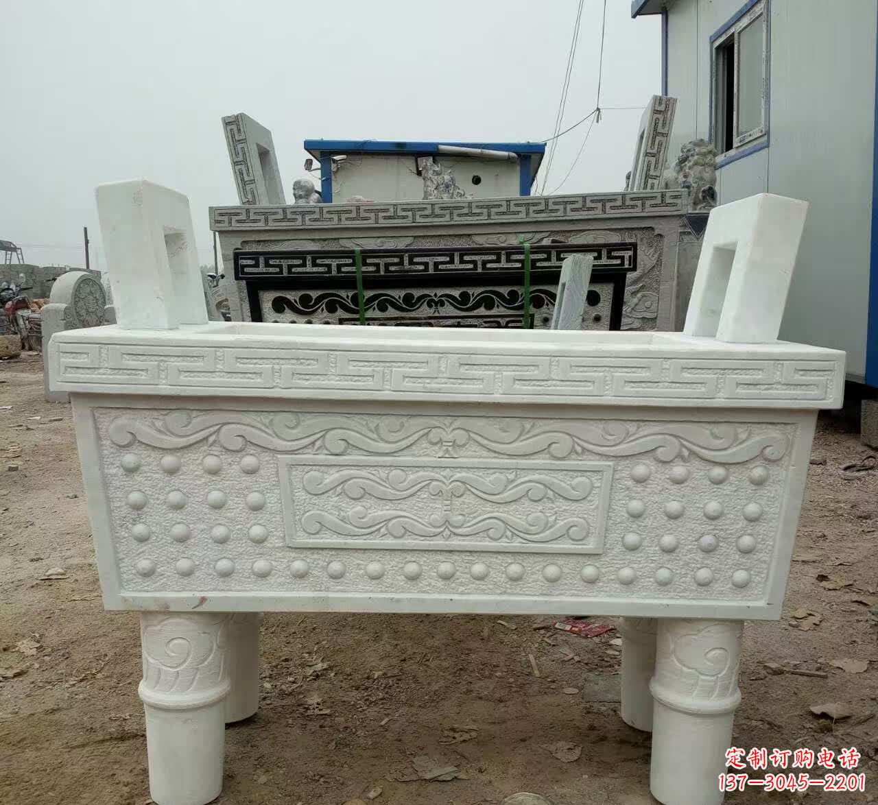 大同汉白玉香炉石雕定制