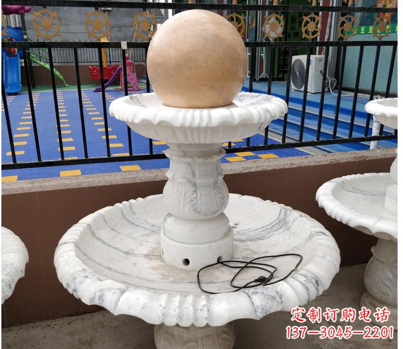 大同高贵典雅的汉白玉风水球雕塑
