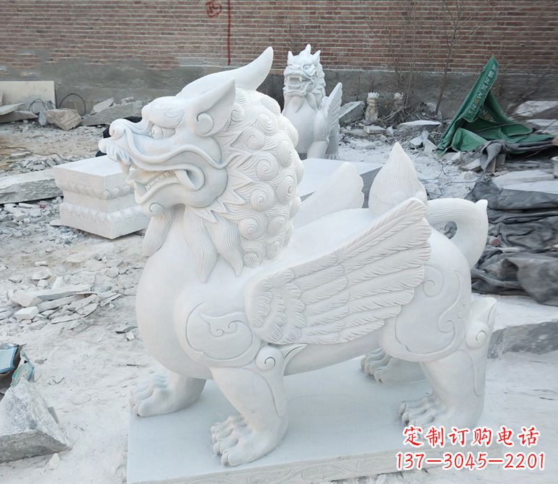 大同品质卓越的汉白玉独角兽雕塑
