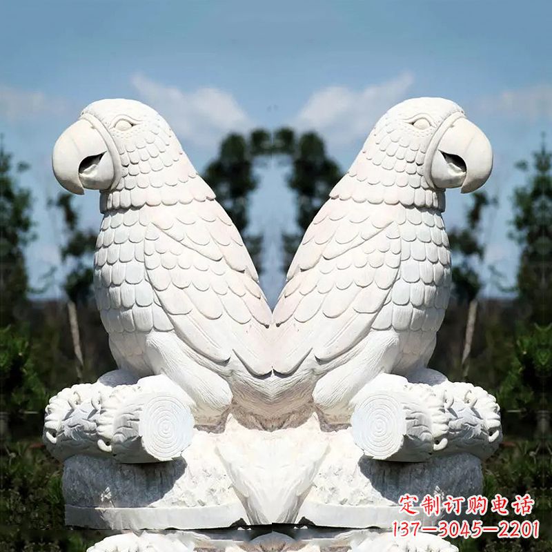 大同汉白玉鹦鹉石雕,令你赏心悦目