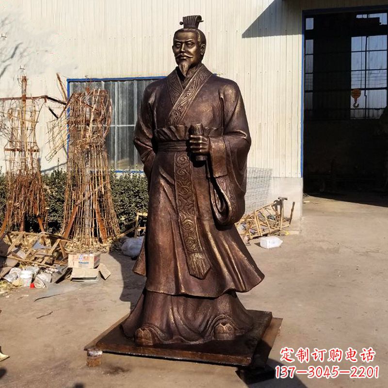 大同汉武帝刘彻铜雕塑像
