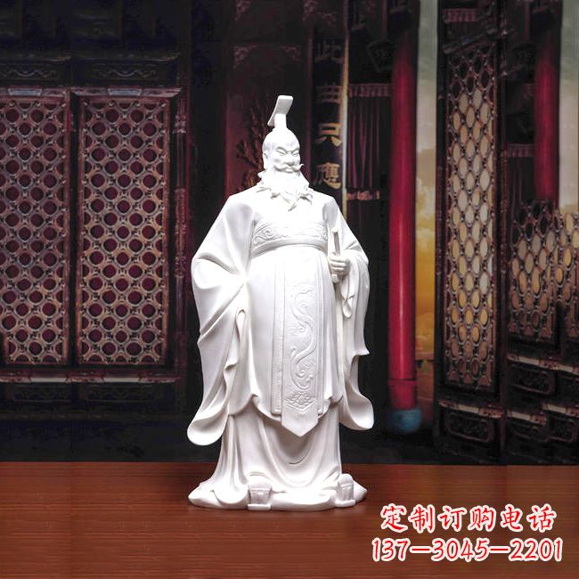 大同汉武帝刘彻汉白玉石雕像