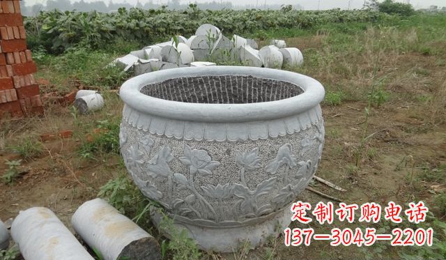 大同荷花花盆公园景观石雕,千般美妙一览无余