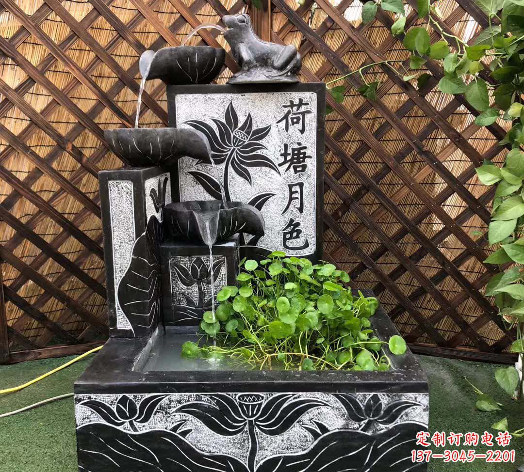 大同荷塘月色景观石雕喷水池