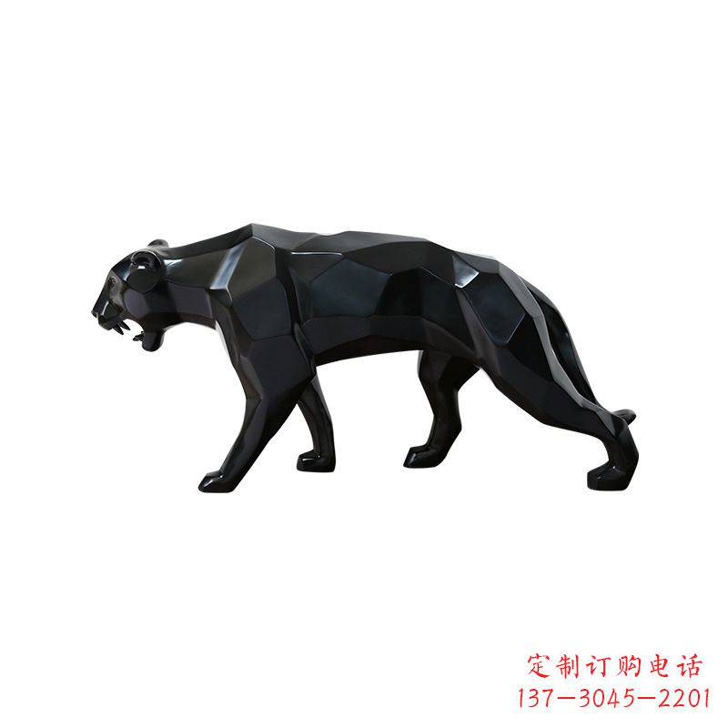 大同黑色魅力,豹子玻璃钢雕塑