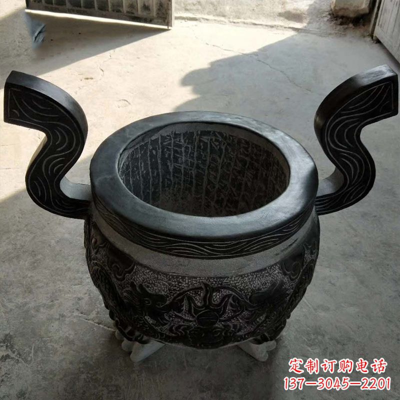 大同中领雕塑:非凡的黑色石头香炉雕塑