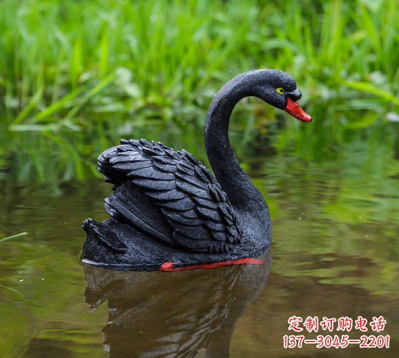 大同精致风范:黑天鹅展翅玻璃钢仿真雕塑