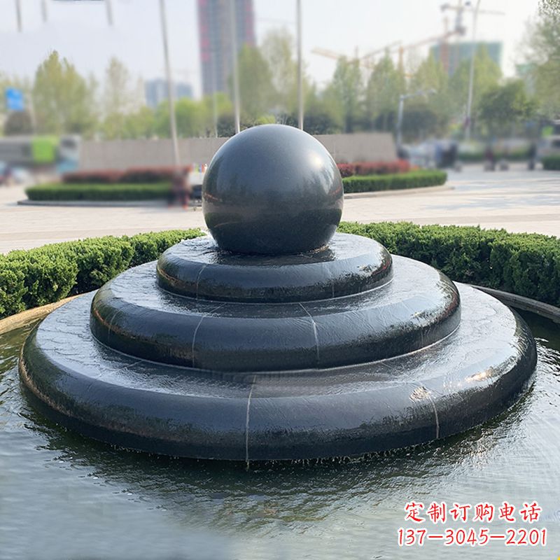 大同黑曜石风水球城市广场水景喷泉雕塑
